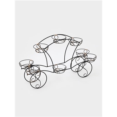 Подставка для цветов «Карета», d=16 см, цвет чёрный