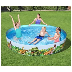 Бассейн Dinosaur Fill'N Fun, жёсткий борт, 244×46 см, 55001 Bestway