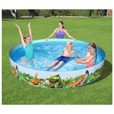 Бассейн Dinosaur Fill'N Fun, жёсткий борт, 244×46 см, 55001 Bestway