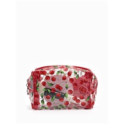 Косметичка женская Cherry, для бассейна, на молнии, прозрачная, красная