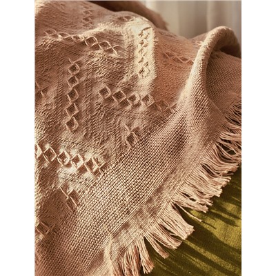 Плед с бахромой SL Home Warm, 130×180 см, бежевый