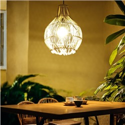 Светильник потолочный из ротанга «Рено», 1×120 Вт, Е27, 20×20×25 см