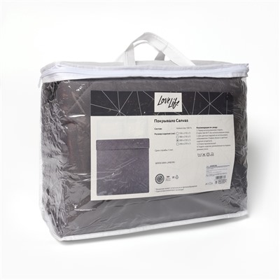 Покрывало LoveLife евро Canvas 200×210±5 см, новосатин, 100%п/э