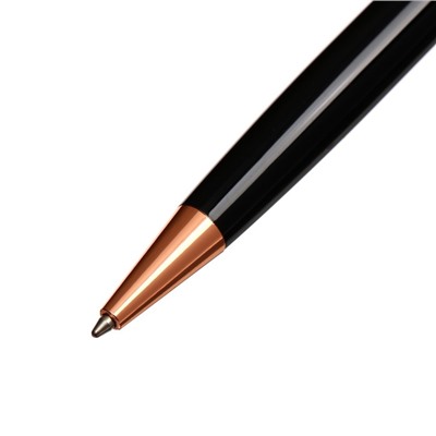 Ручка подарочная, шариковая «Тонга» в кожзам футляре, поворотная, корпус чёрный с золотым