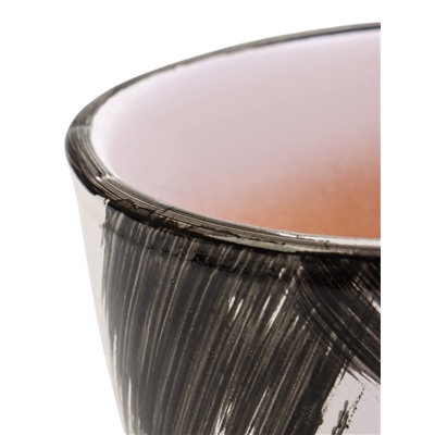 Горшок для цветов «Штрих», 1 л, d=15 см, h=13 см, с поддоном, керамика, белый