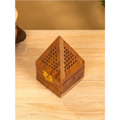 Подставка под благовония в форме пирамиды «Джали», 9×9×15.5 см, дерево шишам