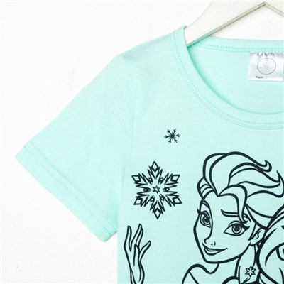 Футболка для девочки KAFTAN «Принцессы», бирюзовый, размер 30, рост 98-104 см