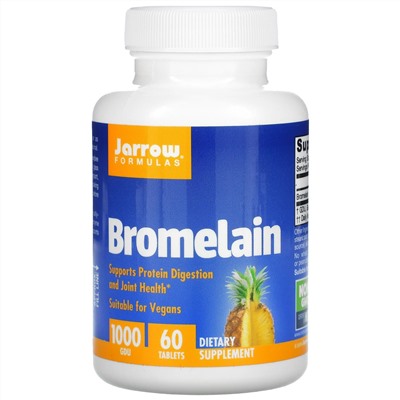 Jarrow Formulas, бромелаин, 1000 GDU, 60 таблеток