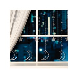 Гирлянда «Бахрома» 2.7×0.9 м с насадками «Месяц», IP20, прозрачная нить, 138 LED, свечение мульти, 8 режимов, 220 В