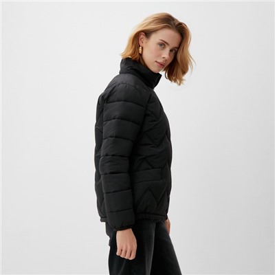 Куртка женская демисезонная на молнии Collorista, чёрная, размер 50