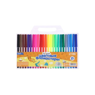 Фломастеры 24 цвета, вентилируемый колпачок, блистер
