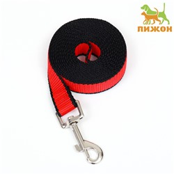 Поводок, 2 м × 2 см, красный, чёрный