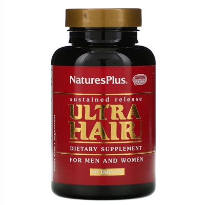 Nature's Plus, Ultra Hair, для мужчин и женщин, 90 таблеток