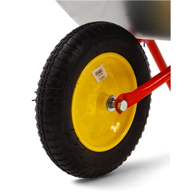 УЦЕНКА Тачка садовая, одноколёсная: груз/п 80 кг, объём 65 л, красные ручки