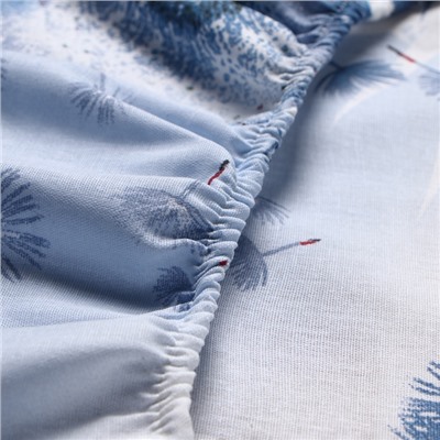 Простыня на резинке 2-спальная «Этель. Одуванчики», 180×200+25, бязь