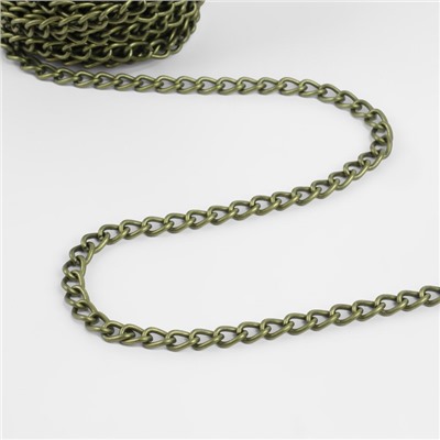 Цепочка для сумки, 6.2×8.8 мм, 10±0.5 м, цвет бронзовый