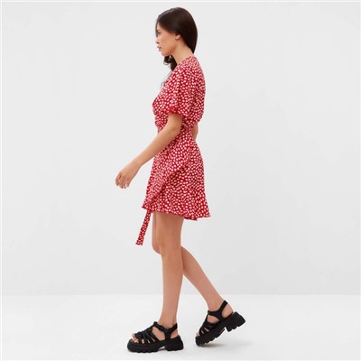 Платье мини женское MIST Flower, красное, размер 50