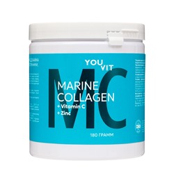 Коллаген морской YOUVIT, со вкусом клубники, порошок, для кожи, волос и суставов, 180 г