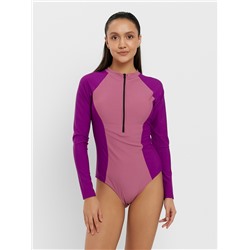 Купальник женский слитный с длинными рукавами MINAKU, размер 42, фиолетовый