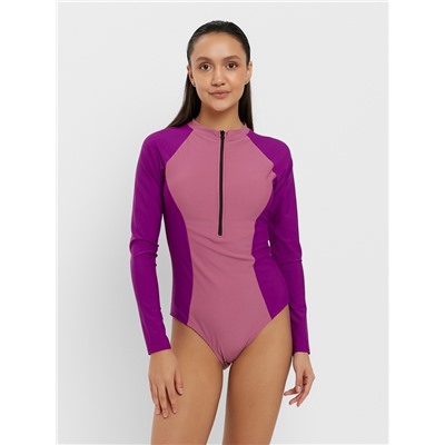 Купальник женский слитный с длинными рукавами MINAKU, размер 42, фиолетовый