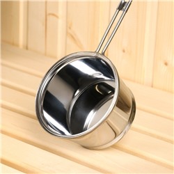 Ковш - черпак для бани и сауны, 400 мл, нержавеющая сталь, деревянная ручка, 46 см, «Добропаровъ»