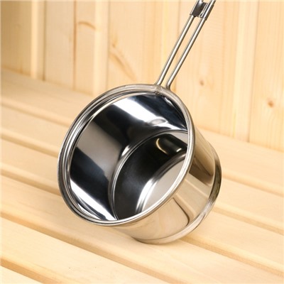 Ковш - черпак для бани и сауны, 400 мл, нержавеющая сталь, деревянная ручка, 46 см, «Добропаровъ»