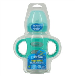 Dr. Brown's, Milestones, Sippy Bottle, 6M+, Turquoise, 9 oz (270 ml)