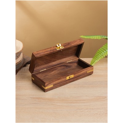 Шкатулка «Лилия», 20×8×5 см, дерево шишам, латунь