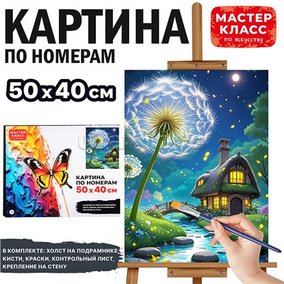 Набор для рисования "Картина по номерам 40х50 см. Ночной домик"