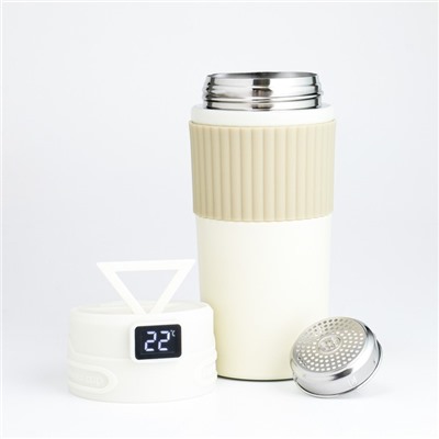 Термокружка, 400 мл, New design, сохраняет тепло 12 ч, термометр, сито