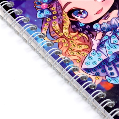 Алмазная мозаика с частичным заполнением для детей на блокноте «Модница», 11×15 см, 48 листов