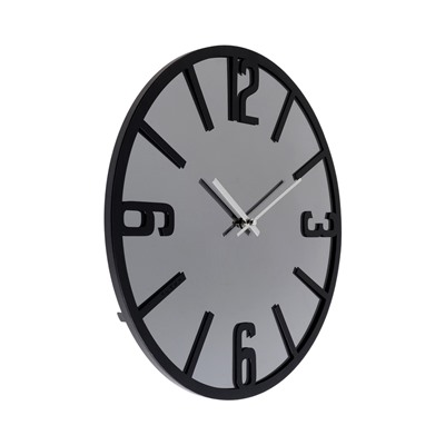 Часы настенные, интерьерные, бесшумные, плавный ход, d=40 см, металл, зеркало
