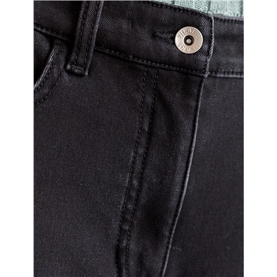 Джинсы-трубы из эластичного денима на флисе