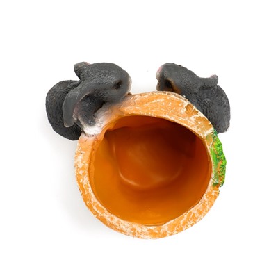 Декоративное кашпо для цветов «Зайцы у горшочка», 17 см, полистоун