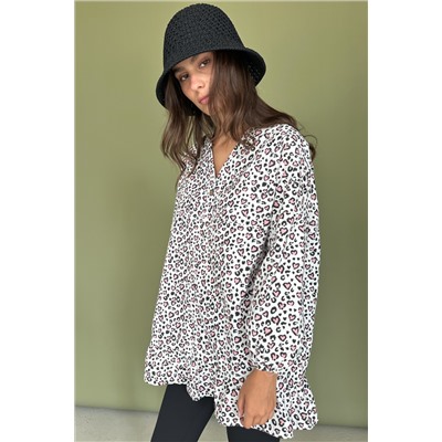 Блузка  NATURE099/01/Белый, розовый