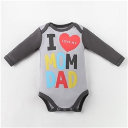 Боди Крошка Я Mum and Dad, рост 80-86 см, серое