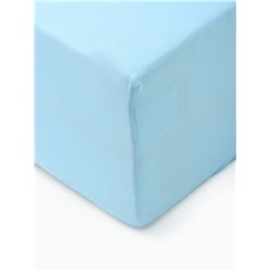 Простыня на резинке 2-спальная KUPU-KUPU, 180×200+20 см, голубая, трикотаж