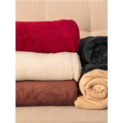 Плед «Этель», 180×200 см, корал-флис, бордовый