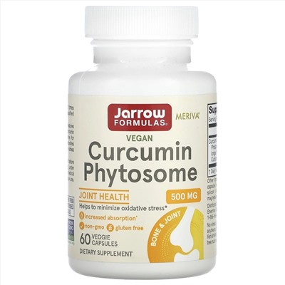 Jarrow Formulas, Curcumin Phytosome с Meriva, 500 мг, 60 растительных капсул
