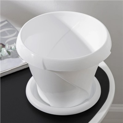 Горшок для цветов с поддоном «Флориана», 2.8 л, d=20 см, h=18.2 см, белый