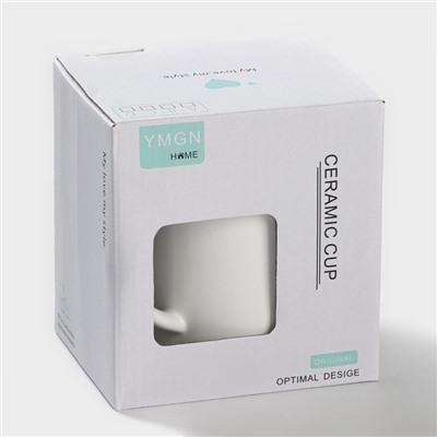 Кружка с ложкой «Панда», 350 мл, керамика, белая