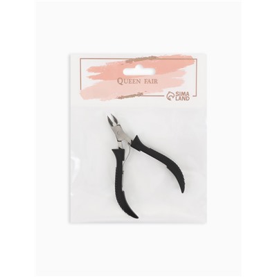 Кусачки маникюрные для кутикулы, 10 см, длина лезвия-10 мм, чёрные, серебристые