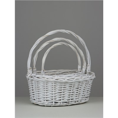 Набор корзин плетёных Flagstaff, ива, 3 шт., белый