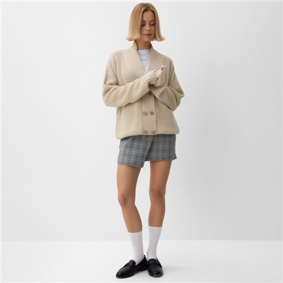 Кардиган на пуговицах женский MINAKU: Casual Collection, бежевый, размер 50