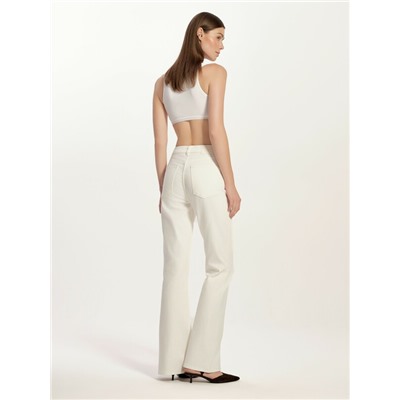 Flared CONTE CON-803 Джинсы клёш из eco-friendly денима молочного цвета