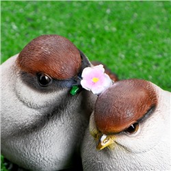 Садовая фигура из полистоуна «Воробьи», 24×21×17 см