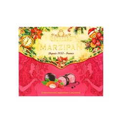 Конфеты подарочные новогодние подарочные глазированные, марципан, малина, 126 г