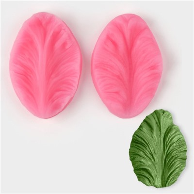 Молд кондитерский «Лист тропических растений», силикон, 2 шт., 6.5×4×2.3 см, МИКС