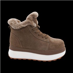 Ботинки из натуральной кожи на меху MZ0122-2 хаки