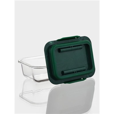 Контейнер, 390 мл, герметичный, с паровыпуском, пластиковая крышка, стекло, прозрачный